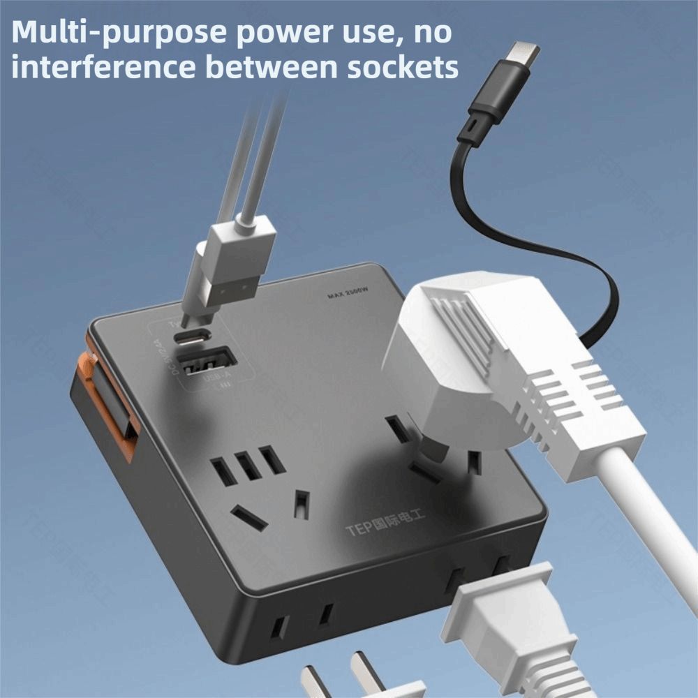 Office Tech And Space - Tech Accessory Flat Plug Power Strip