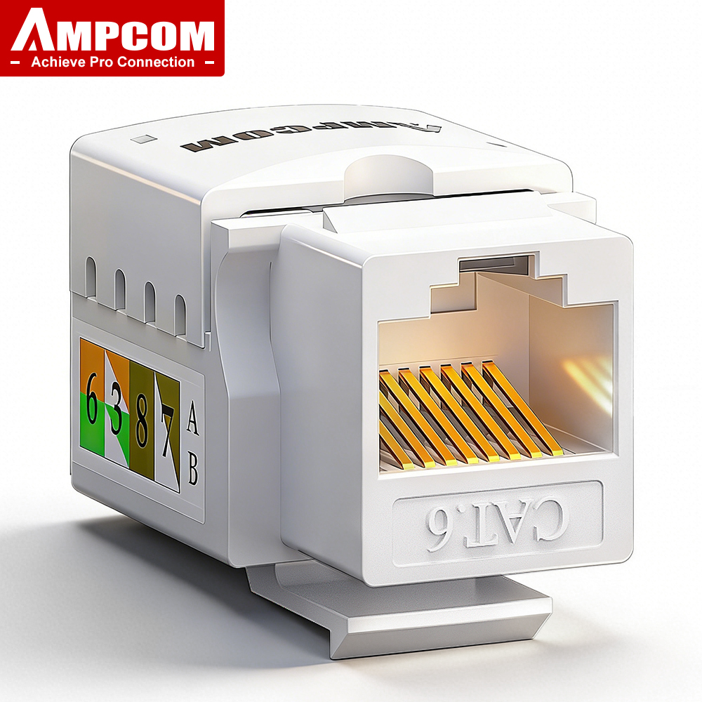 Patch Panel Cat6 - AMPCOM CAT6 RJ45 Keystone Jack UTP