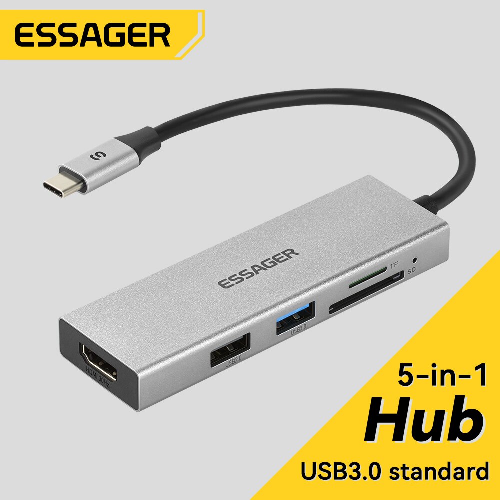 Essager 5 in 1 USB C HUB HDMI- – Docking Station Usb C Bewertung und Preis
