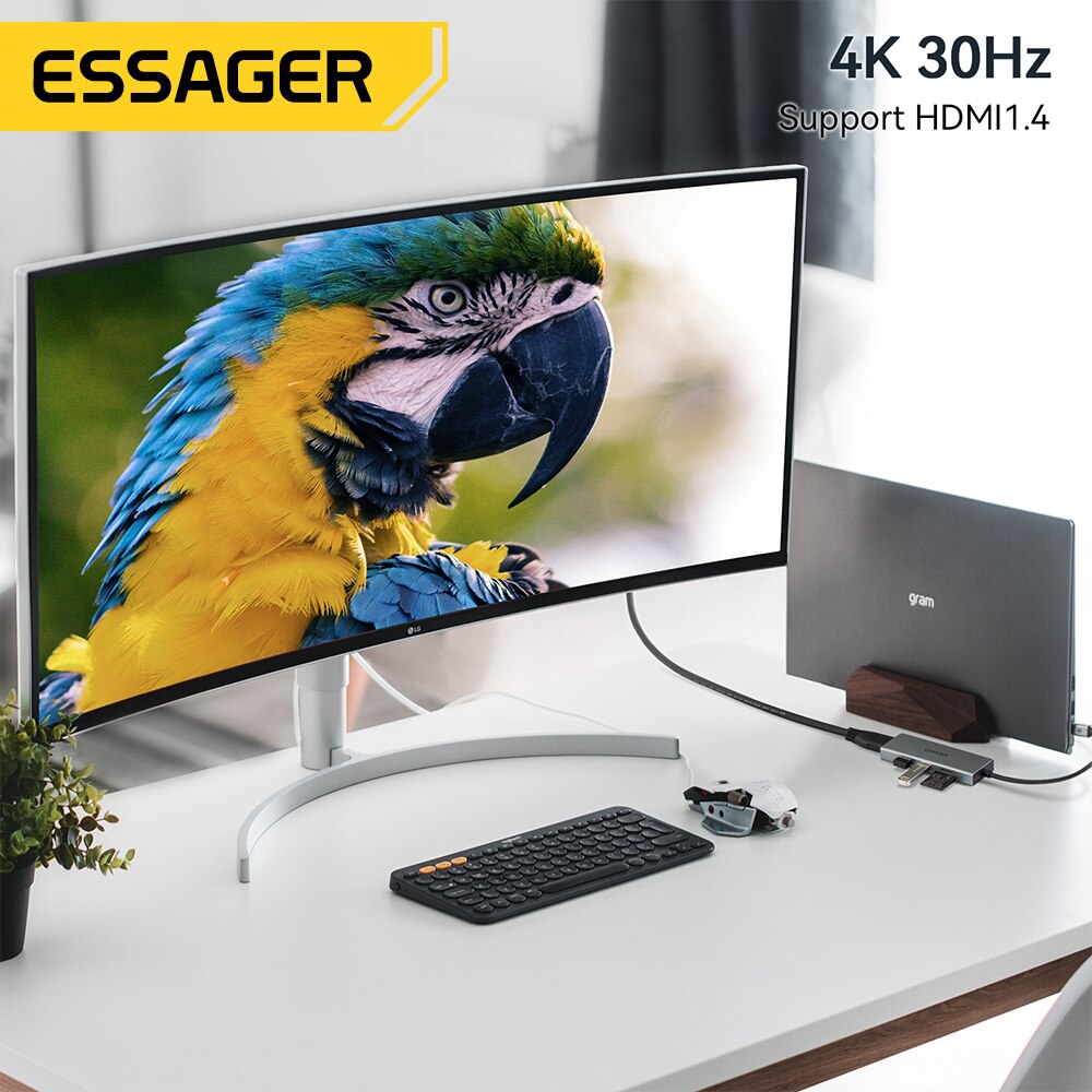 Essager 5 in 1 USB C HUB HDMI- – Docking Station Usb C Bewertung und Preis