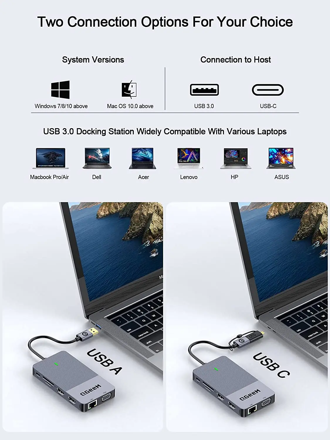 QGeeM USB 3.0 Docking Station, – Docking Station Usb C Bewertung und Preis
