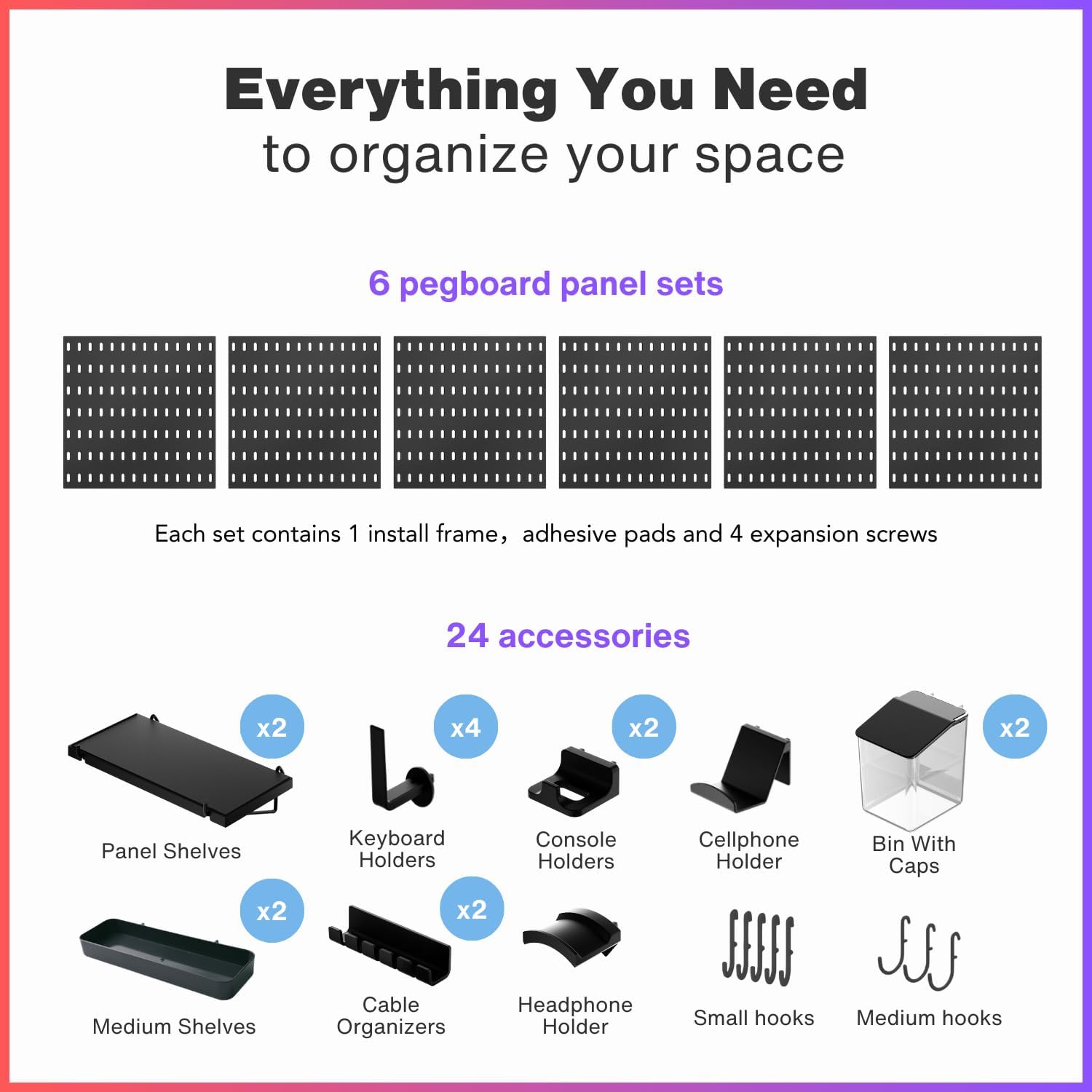 33x22 Inch Black Peg Board Org – Office Tech Products Bewertung und Preis